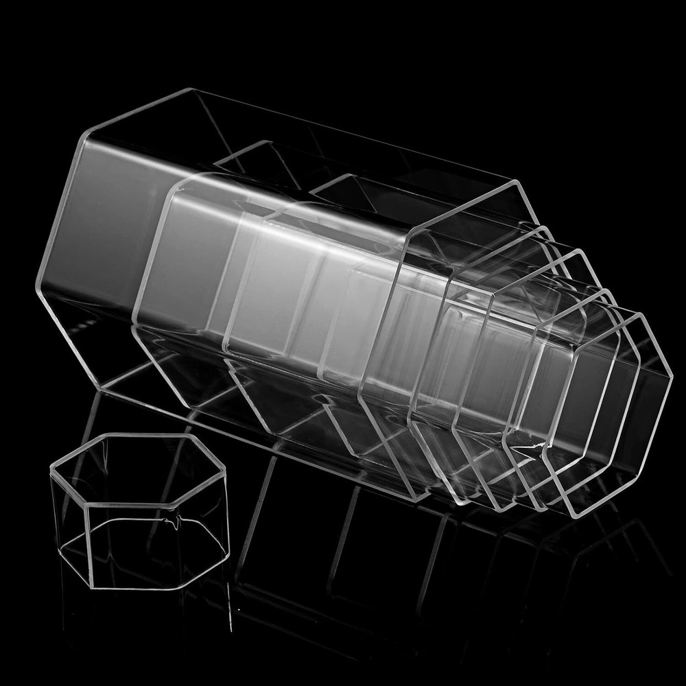 Hexagonal Jewelry Display Risers Riser Stands Acrylic Clear