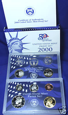 2000-s U.S. Proof Set. Complete and Original in BLUE mint paper box