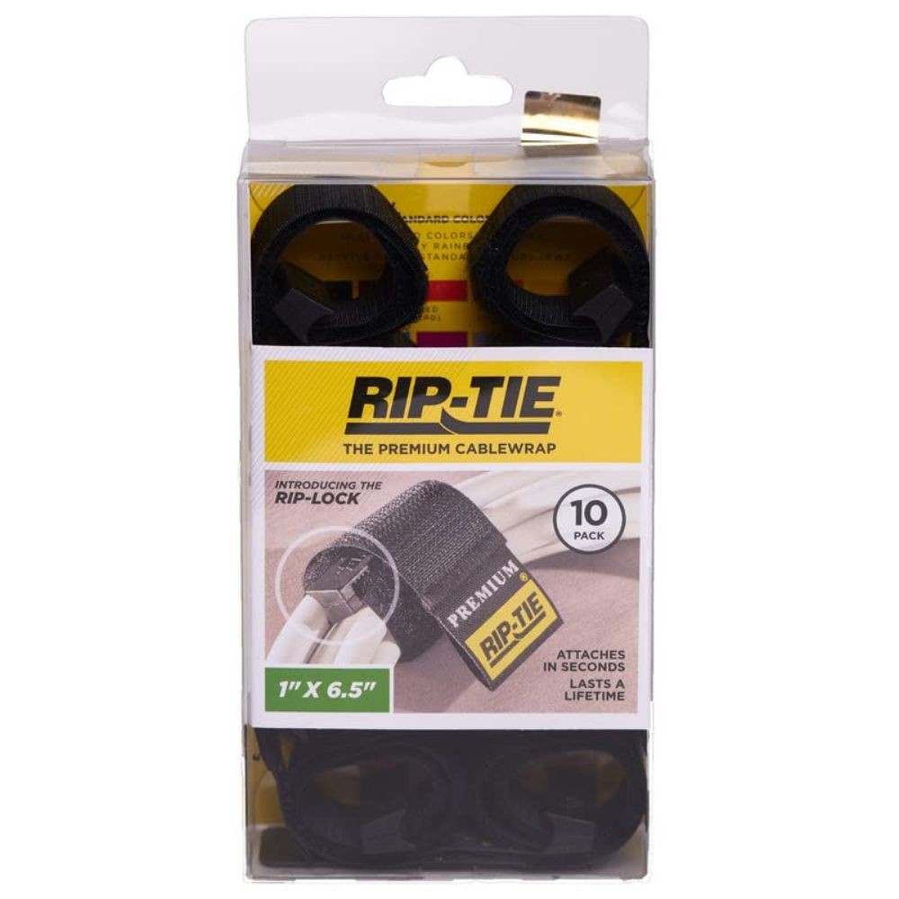 Rip-Tie 1 x 14.5" Rip-Lock CableWrap 10-Pack (Black)