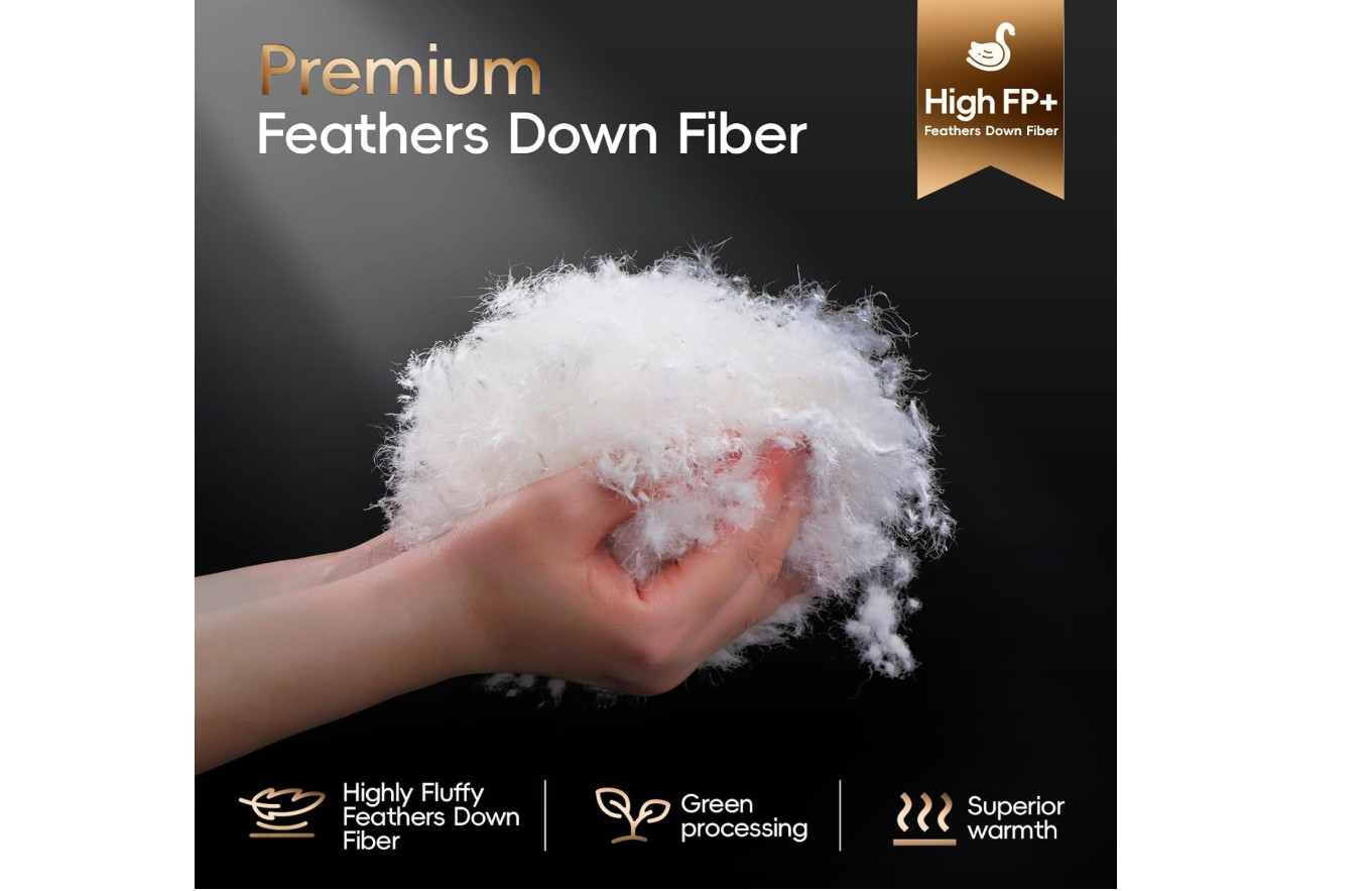 Goose Feather Down Comforter - 900+ Fill Power Medium Queen (Upgraded) White