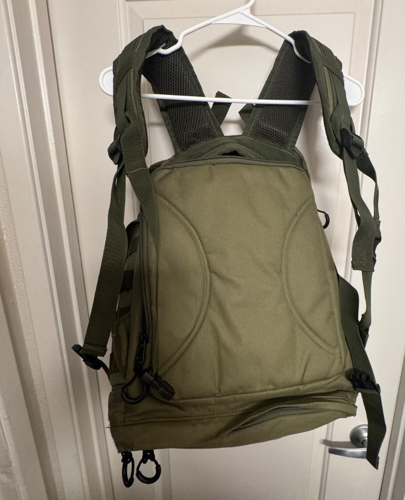 "Bear Komplex" Durable Tactical (Green) Backpack, 1 broken zipper, 4+ pockets
