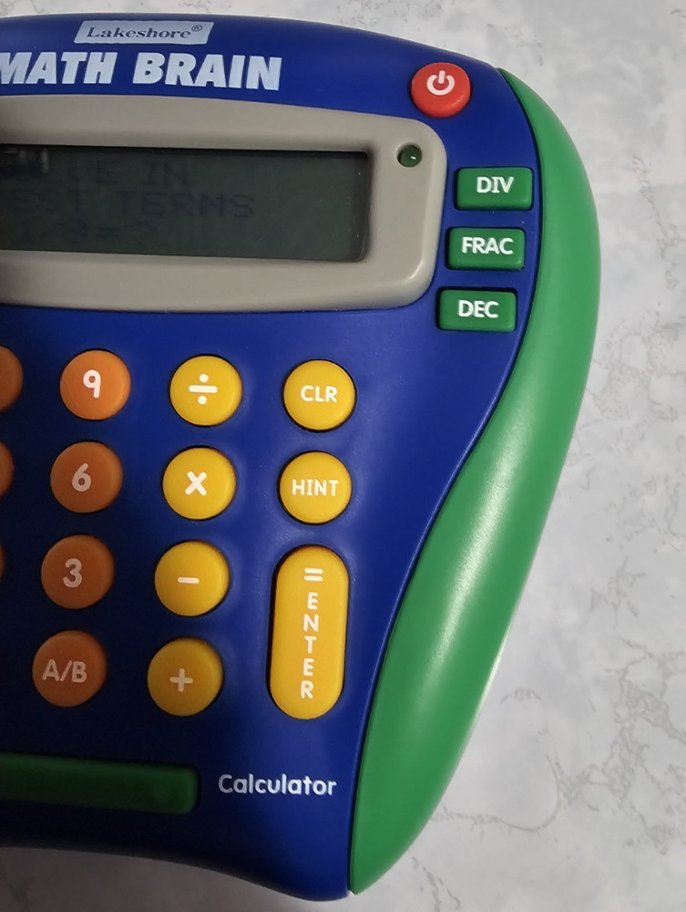 Lakeshore Math Brain Educational Electronic Handheld Practice Calculator Tested
