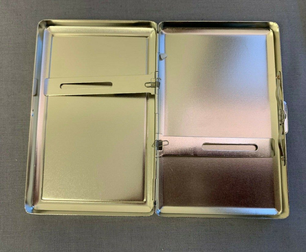Dracula Vampire D3 Silver Metal Cigarette Case RFID Protection