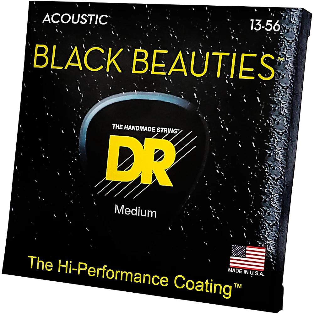 DR Strings Black Beauties Heavy Acoustic Guitar Strings