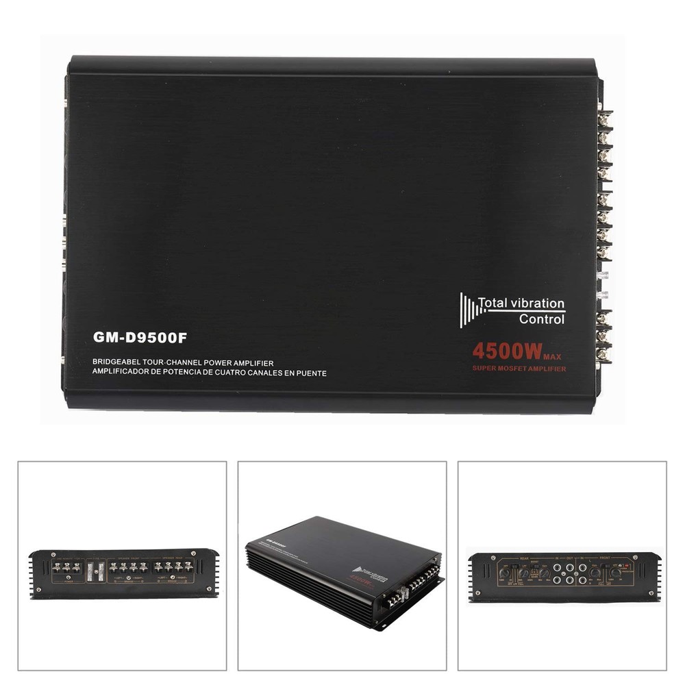 4500W 4 Channel Car Amplifier Class A/B Stereo Audio Amp Speaker System Device