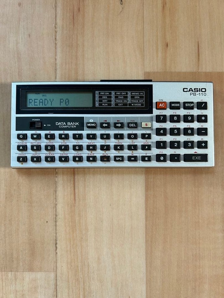 CASIO PB-110 Pocket Computer Calculator BASIC LCD Data Bank Collector