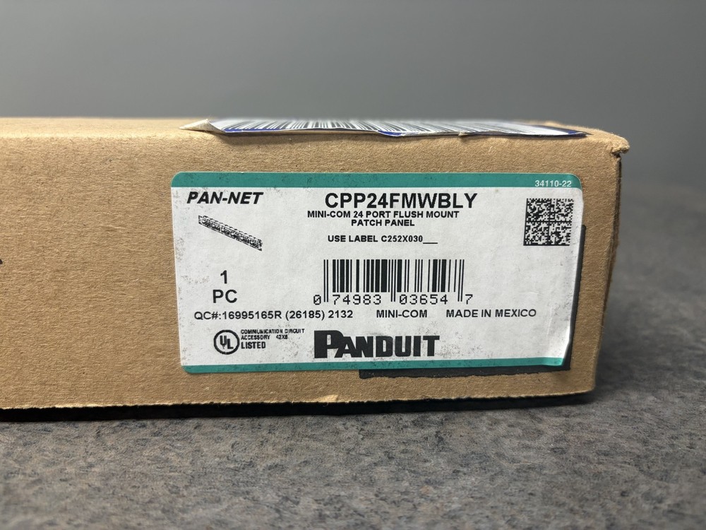 Panduit Pan-Net CPP24FMWBLY Mini-Com 24-Port Flush Mount Patch Panel