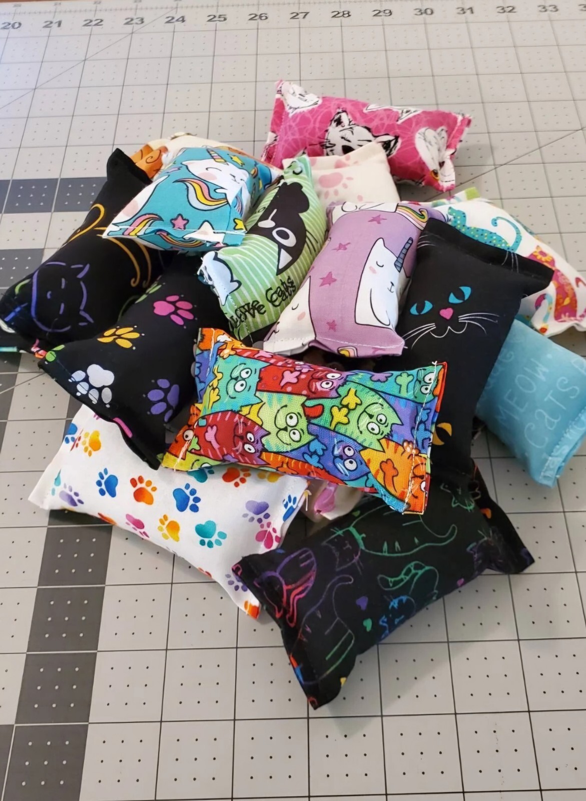 Mini Handmade Cat/Kitten Catnip Toy, Organic Catnip,  Cat Gift, Value Bag Of 10