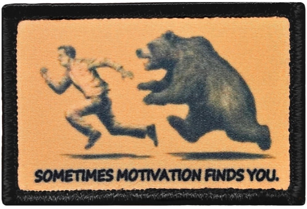 Sometimes Motivation Finds You Patch -2PC Hook Backing 3'x2" Sublimated