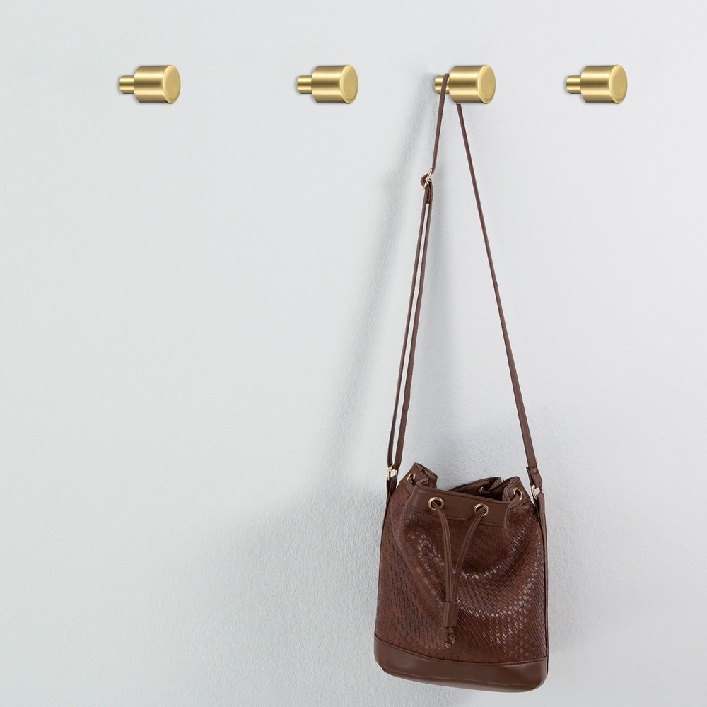 Decorative Wall Hooks, 2Pcs - Solid Brass Entryway Coat Hooks (20mm x 29mm)