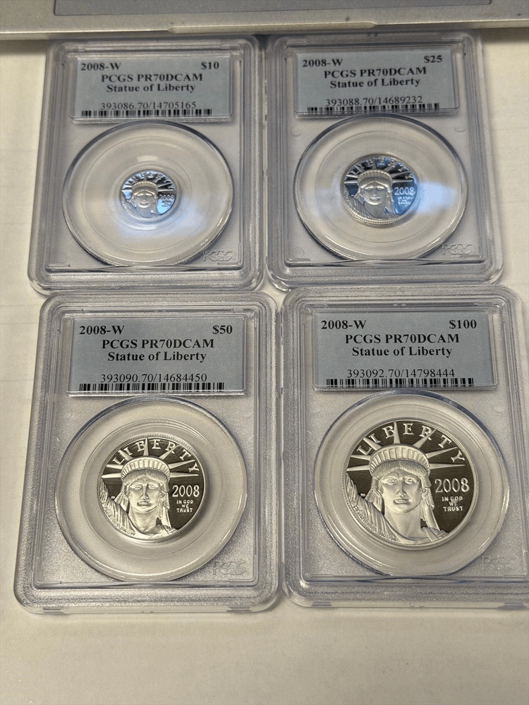 2008 4 coin Proof Platinum Eagle Set PCGS PR 70