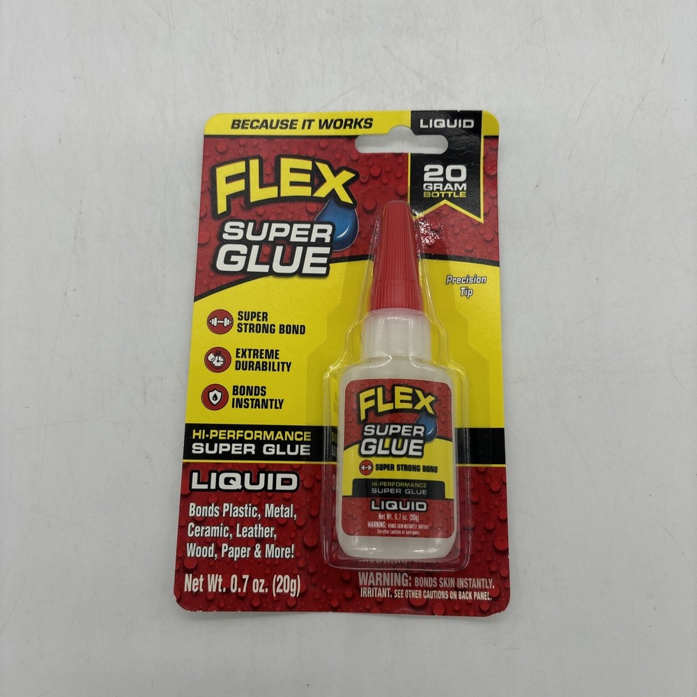 Flex Super Glue Liquid, Clear, 20 Gram Bottle