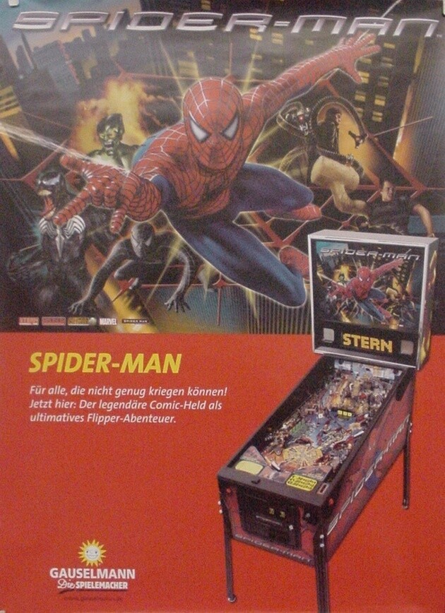 Spiderman Pinball Promo German Poster