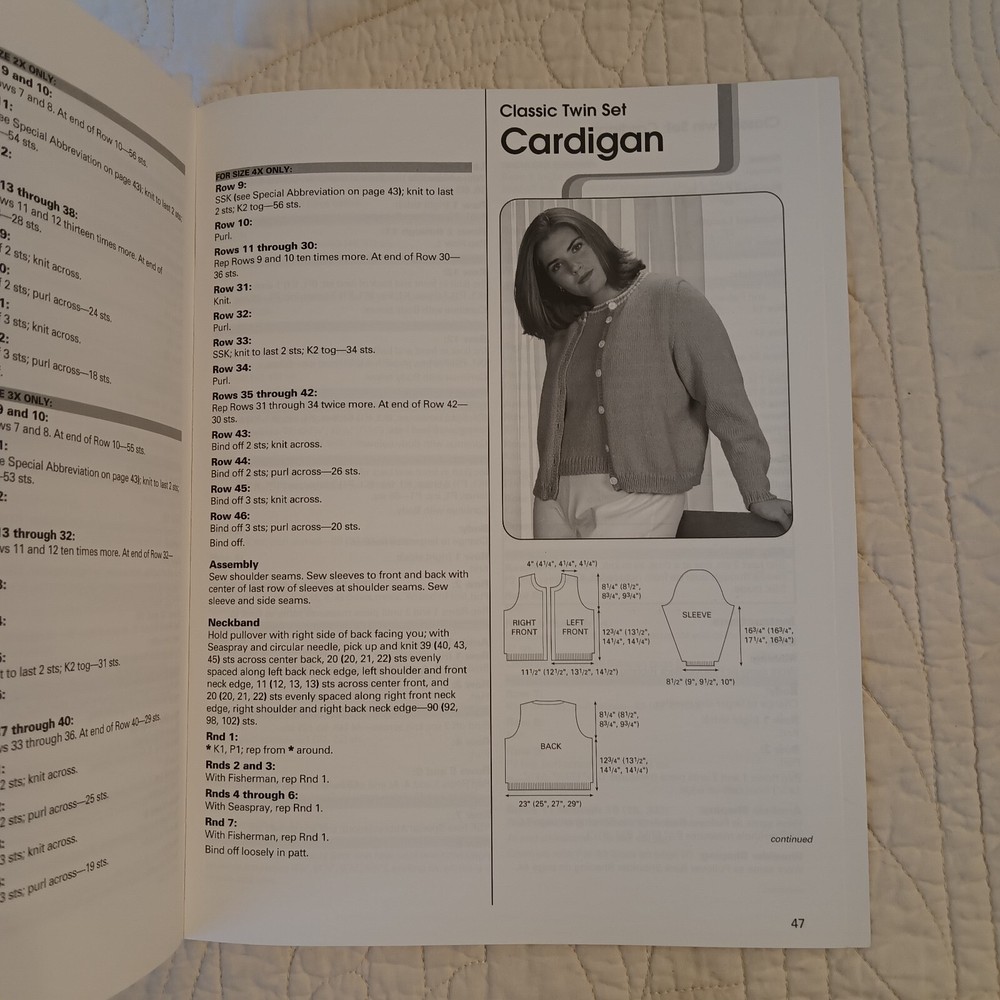 2001 Vtg Plus-Size Sweater Wardrobe Knitting & Crochet Pattern Book