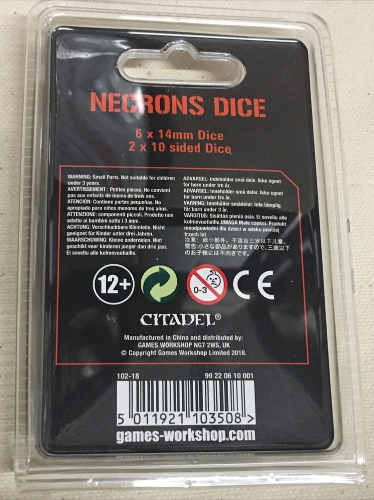Kill Team NECRON Dice Set Warhammer 40K Necrons OOP D6 D10