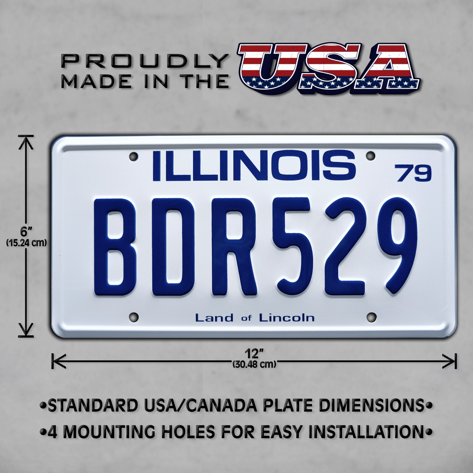 Blues Brothers | Bluesmobile | BDR529 | Metal Stamped Replica Prop License Plate