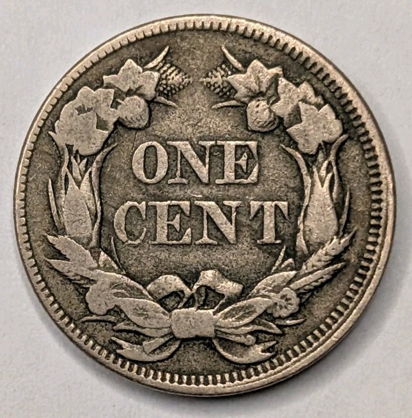 1857 Flying Eagle Cent - FS-402, Die Clash W/ Seated 50C - Solid Very Fine