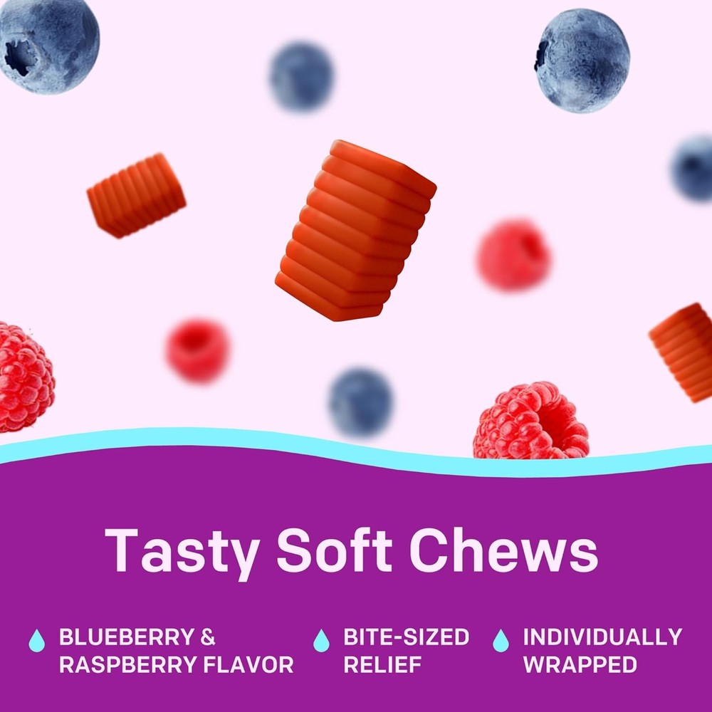 MiraFAST Soft Chews Constipation Relief 60ct Blueberry Raspberry