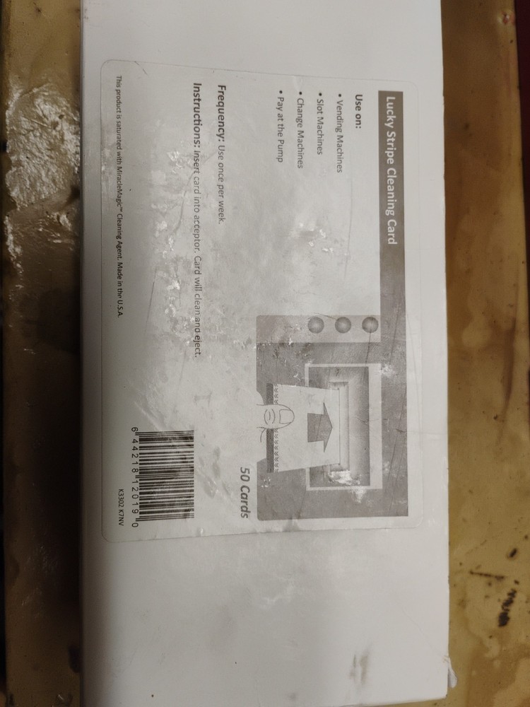 Cleans bill acceptor on vending machines ect. 50ct