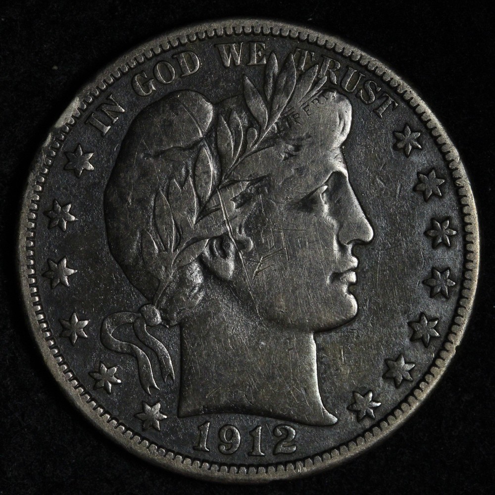 1912-D Barber Silver Half Dollar XF E382 KURED