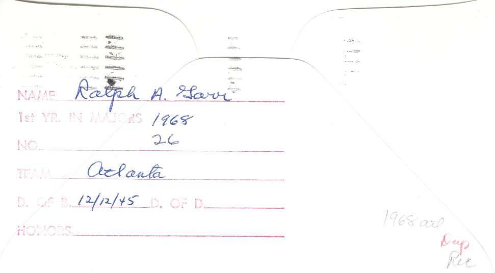 Ralph Garr - Autographed envelope - Atlanta Braves