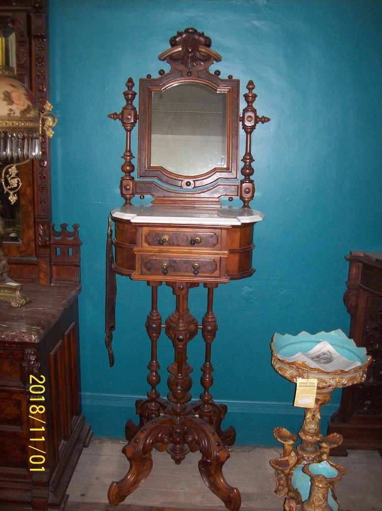 Victorian Gentlemans Shaving Stand w/ Mirror