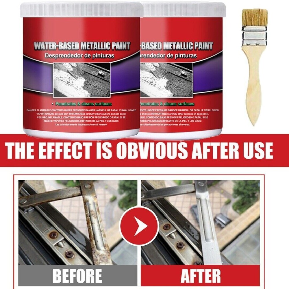 2× 100ML Metal Rust Remover Water-based Metallic Paint Rust Conversion Agent New