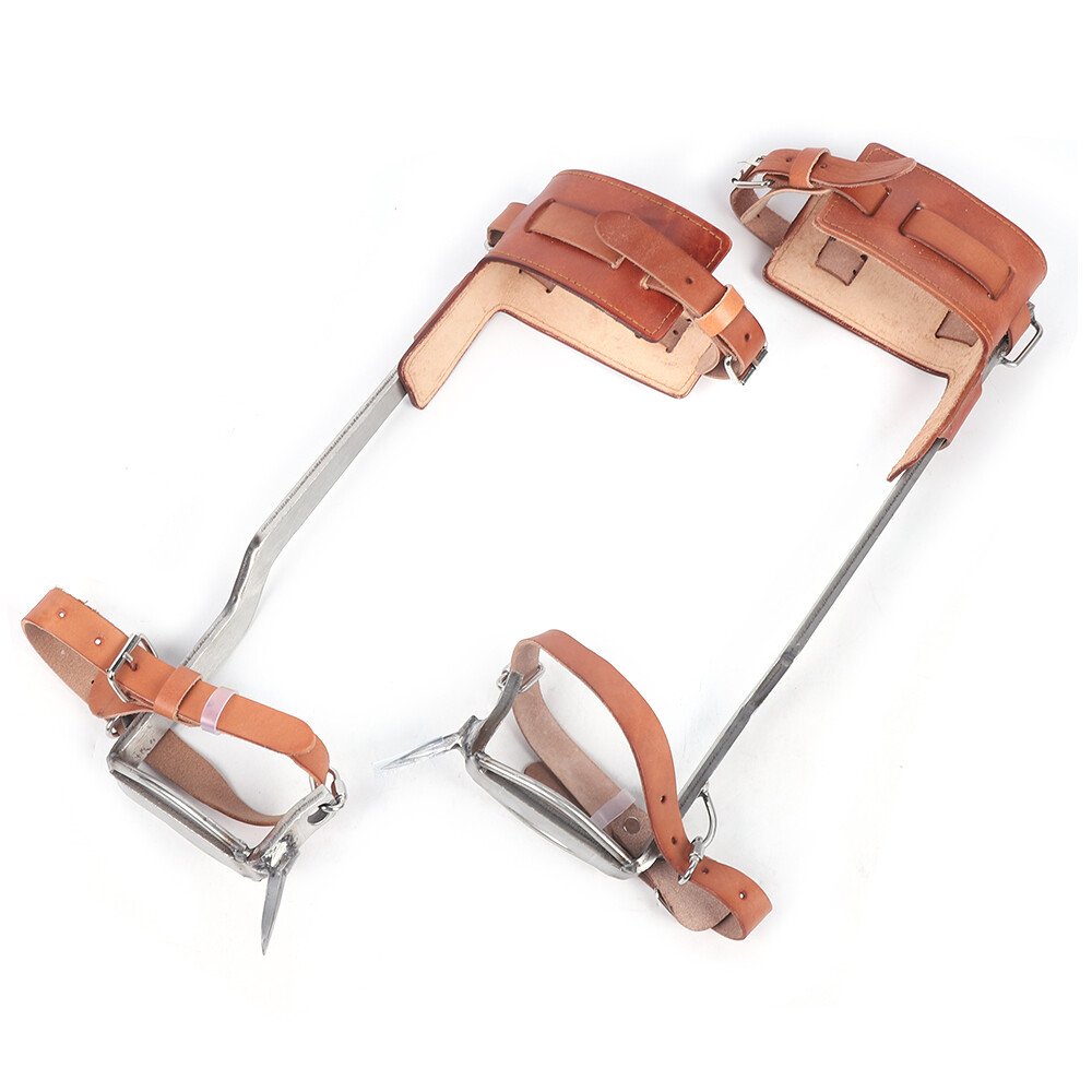 2pcs Tree Climbing Spikes, Stainless Steel Tree Climbing Tool, Adjustable Strap
