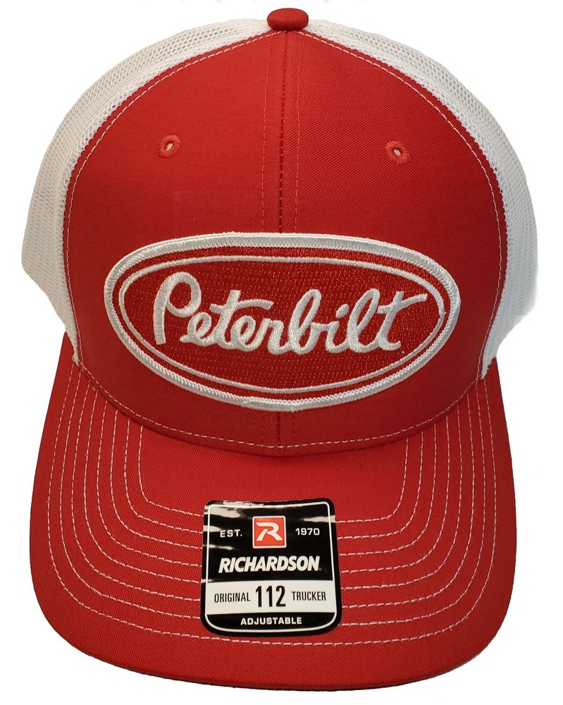 Peterbilt Red Patch on Richardson 112 Trucker Hat Snapback Red/White