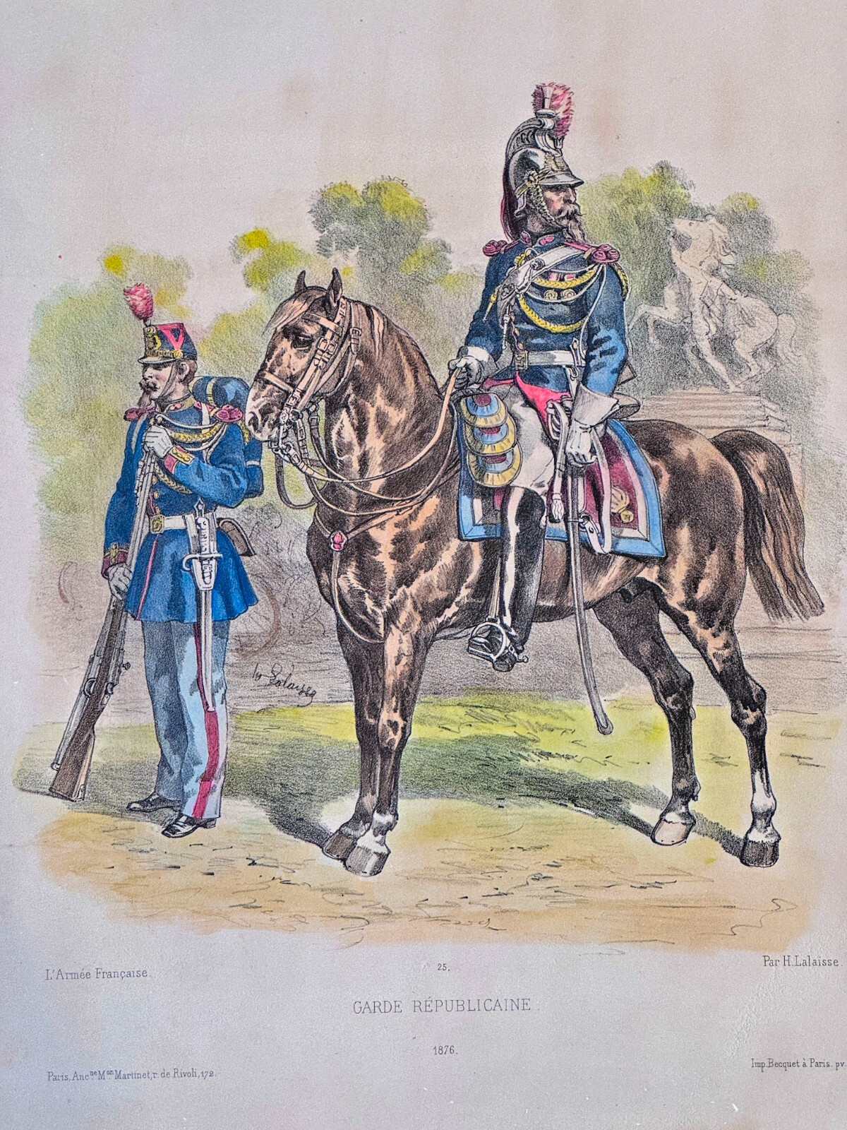 4 Hand Colored Lithographs France Soldier Napoleon Waterloo Battle War