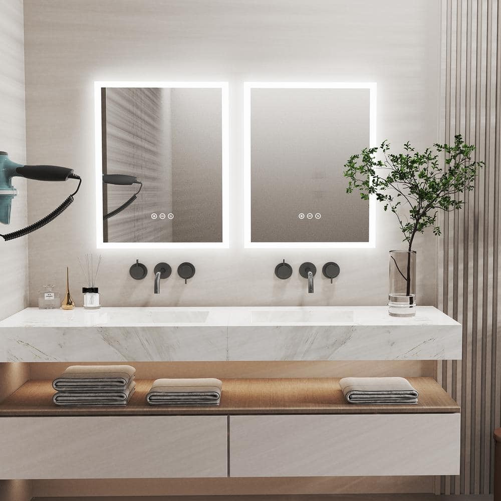 Wisfor 16 W x 20 H Large Rectangular Frameless 3000-6000K Dimmable Mirror