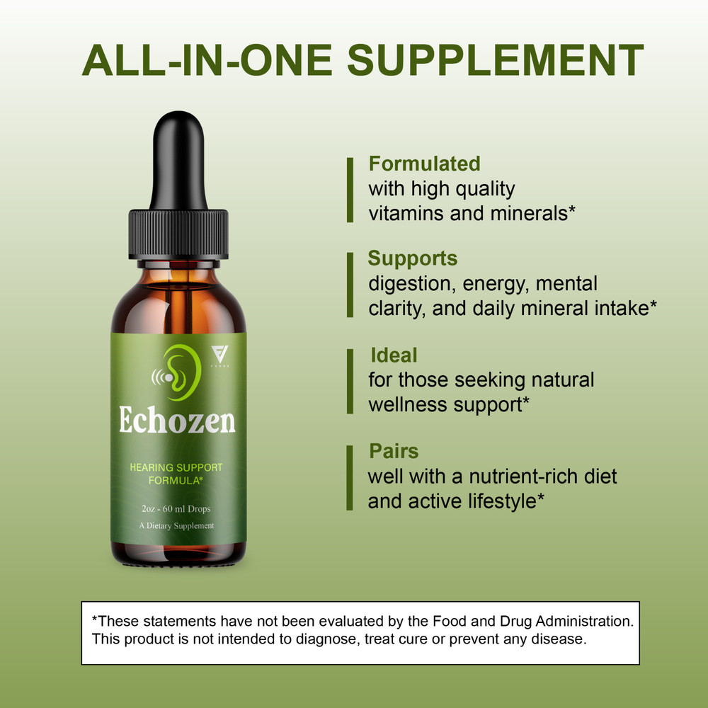 EchoZen Drops, EchoZen Premium Tinnitus Support Liquid Supplement (2oz)