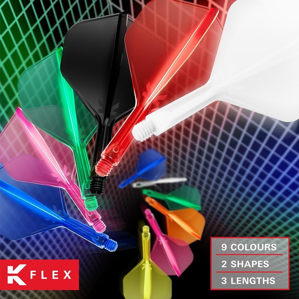 K-Flex Integrated Dart Flights and Shafts, Kflex 9 Pack Bundle, Multipack - K Fl