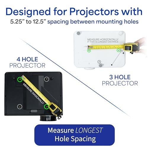 Universal Adjustable 2x2 Drop Ceiling Projector Mount Kit for Office, Home, Scho