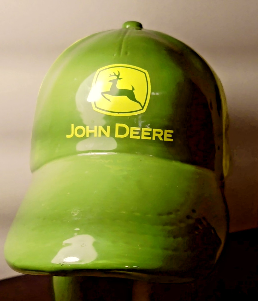 John Deere Baseball Cap Cookie Jar RARE