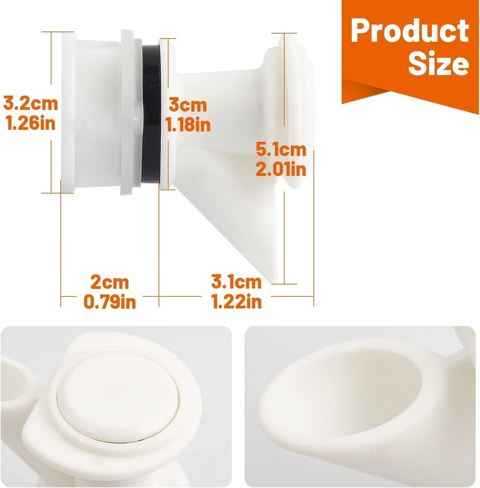 Push-Button Spigot Cooler Spigot Replacement Compatible 2-10 Gallon (3 Pack)