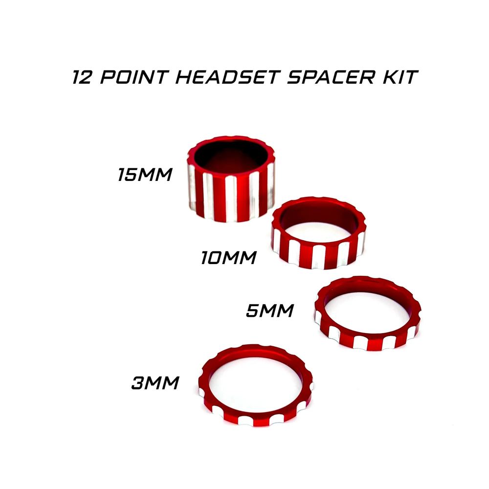BILLET BMX DEEZ NUTS 12 POINT HEADSET SPACER SET