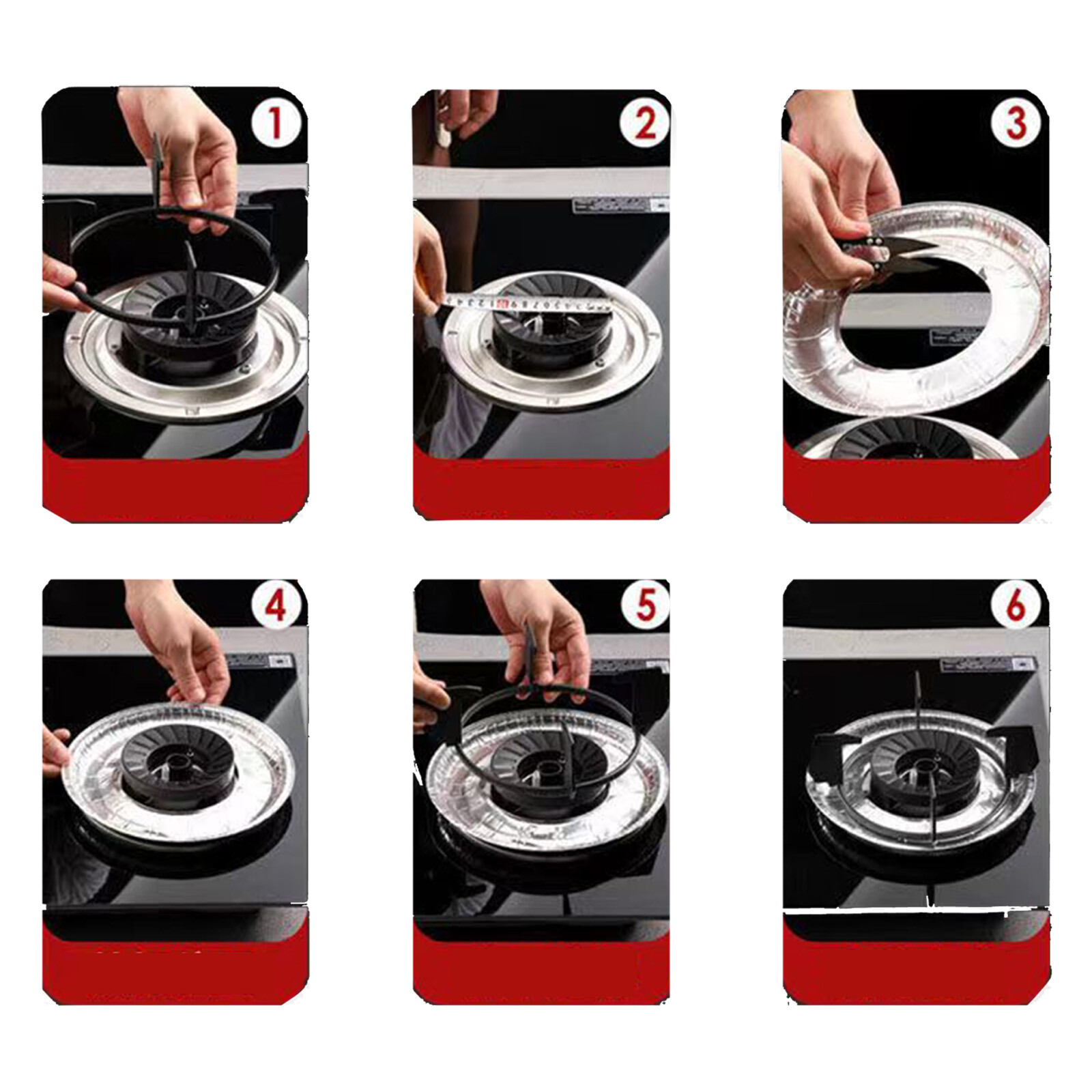 100Pack Disposable Gas Burner Liners 7.5"Aluminum Foil Round Stove Burner Covers