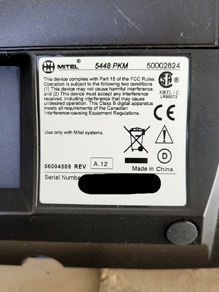 MITEL 5448 PKM 50002824 Programmable Key Module SEE NOTES