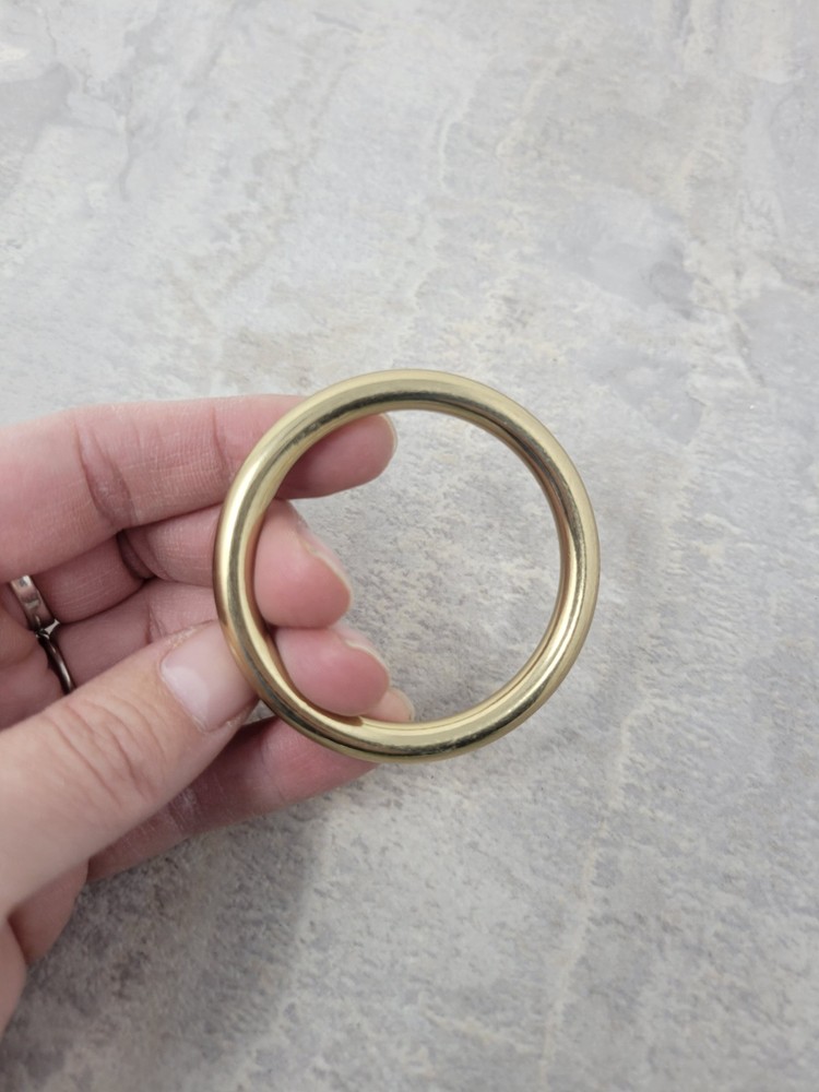 Solid Brass Ring 2” OD – Cast Seamless Round Ring – Craft Hardware – Bulk