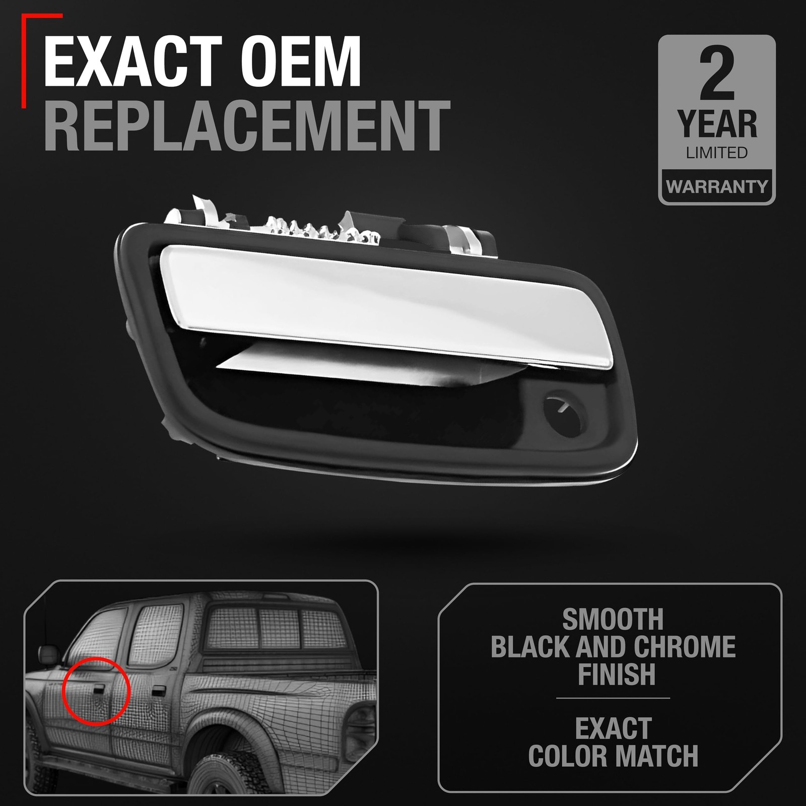 Exterior Door Handle, Driver Side for Toyota Tacoma