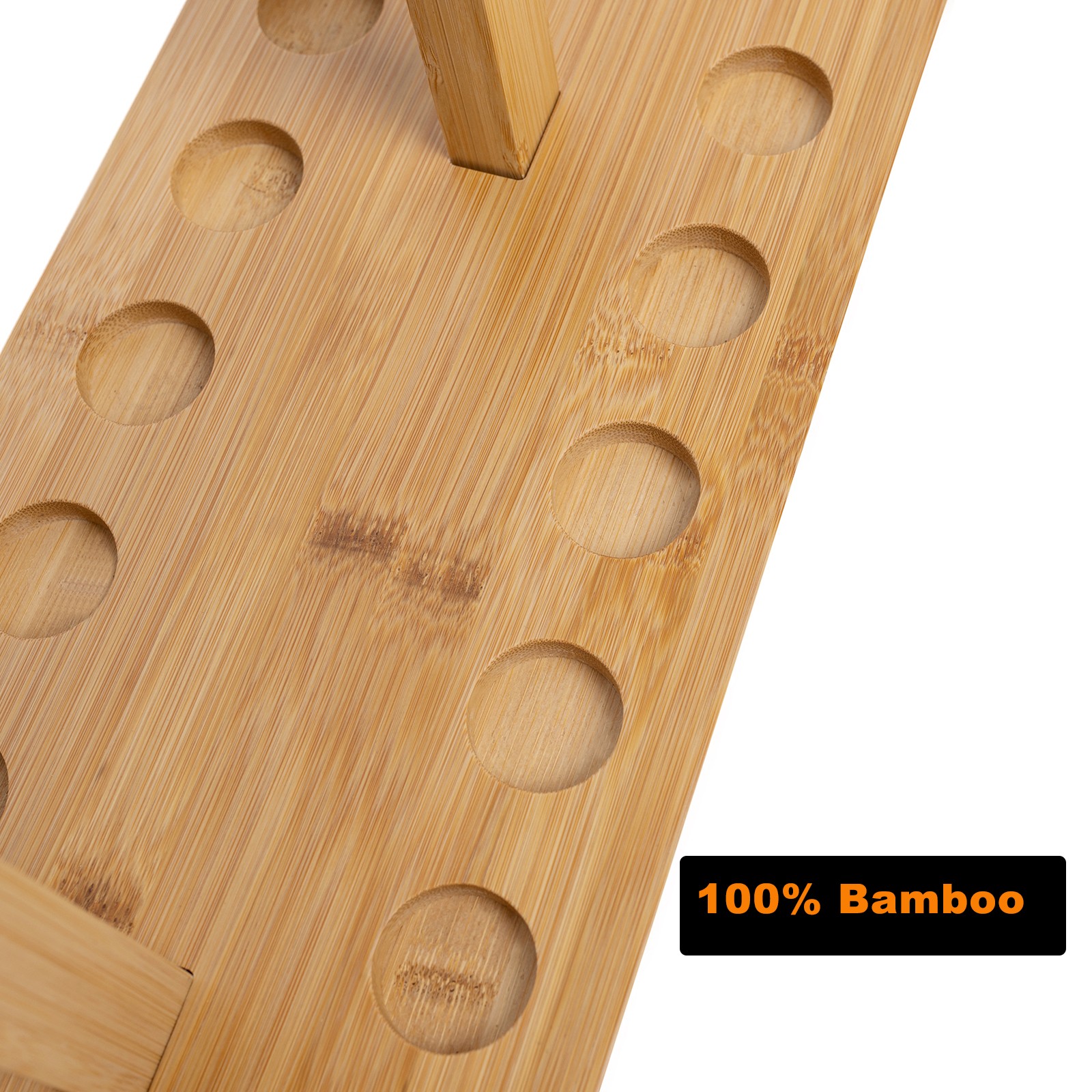 Fishing Rod Storage Racks, 100% Wood Floor Stand Fishing Pole Holders of 14 Rods