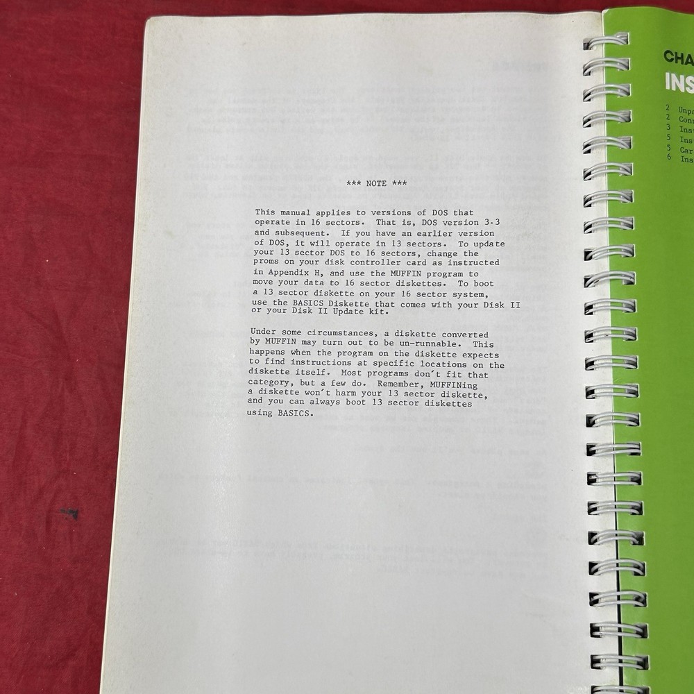 The DOS Manual Apple II Disk Operating System VTG 1980 Reference Manual Book
