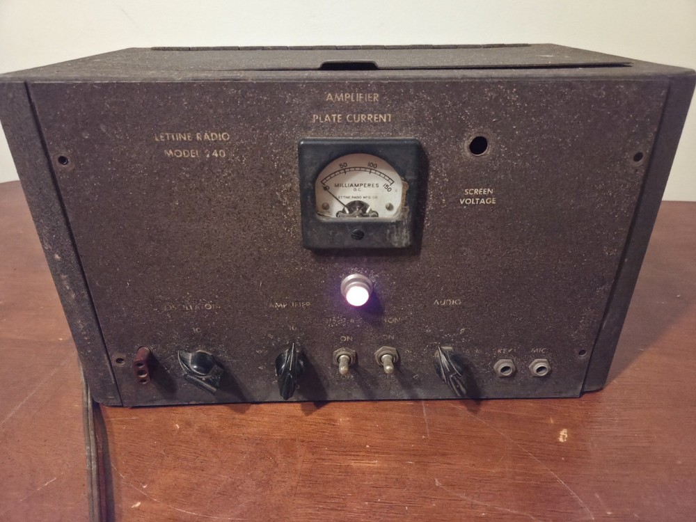 Lettine Radio Model 240 Ham Transmitter 807 Tube 40W AM CW POWERS ON w/ Flyer