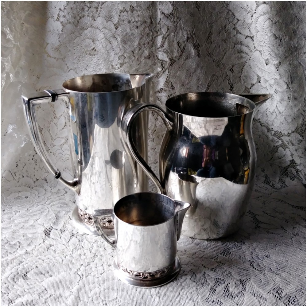 Vintage Silver Plate Teapots Bundle For Upcycling