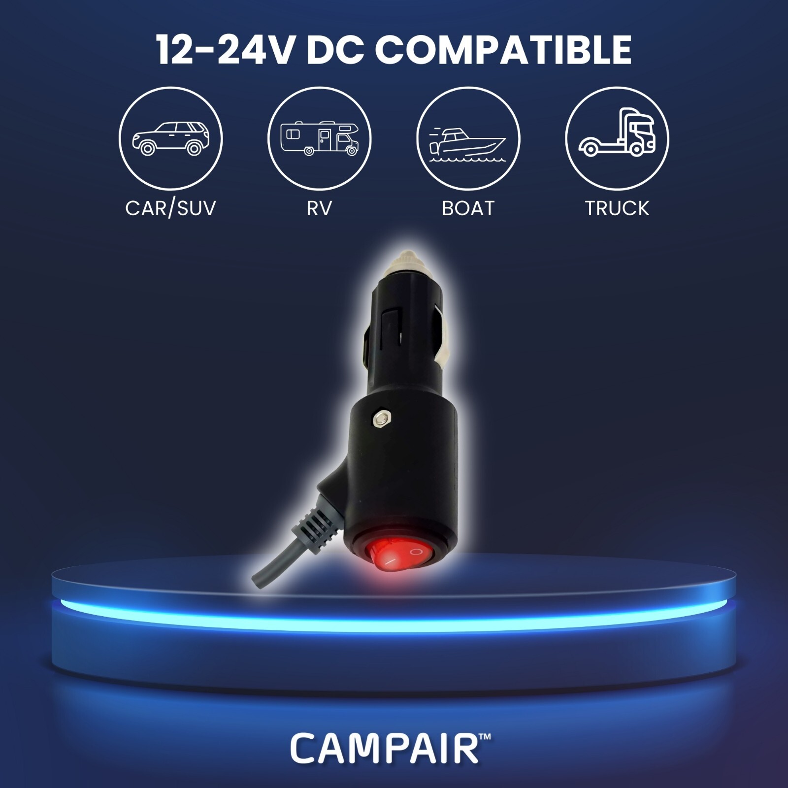 Starlink Mini 12V / 24V Power Car Adapter - 10FT - 16AWG Heavy Duty, With Switch