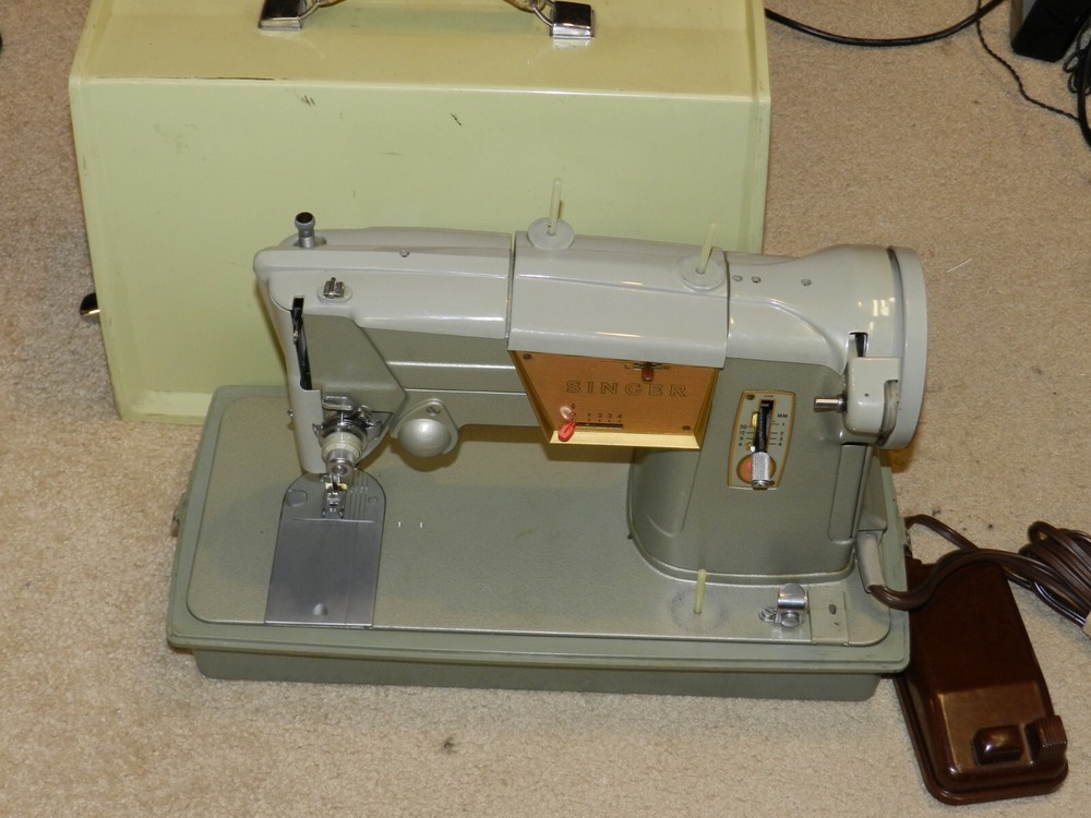 Singer Sewing Machine 328K W/ Hard Case TESTED WORKS **SERVICED**