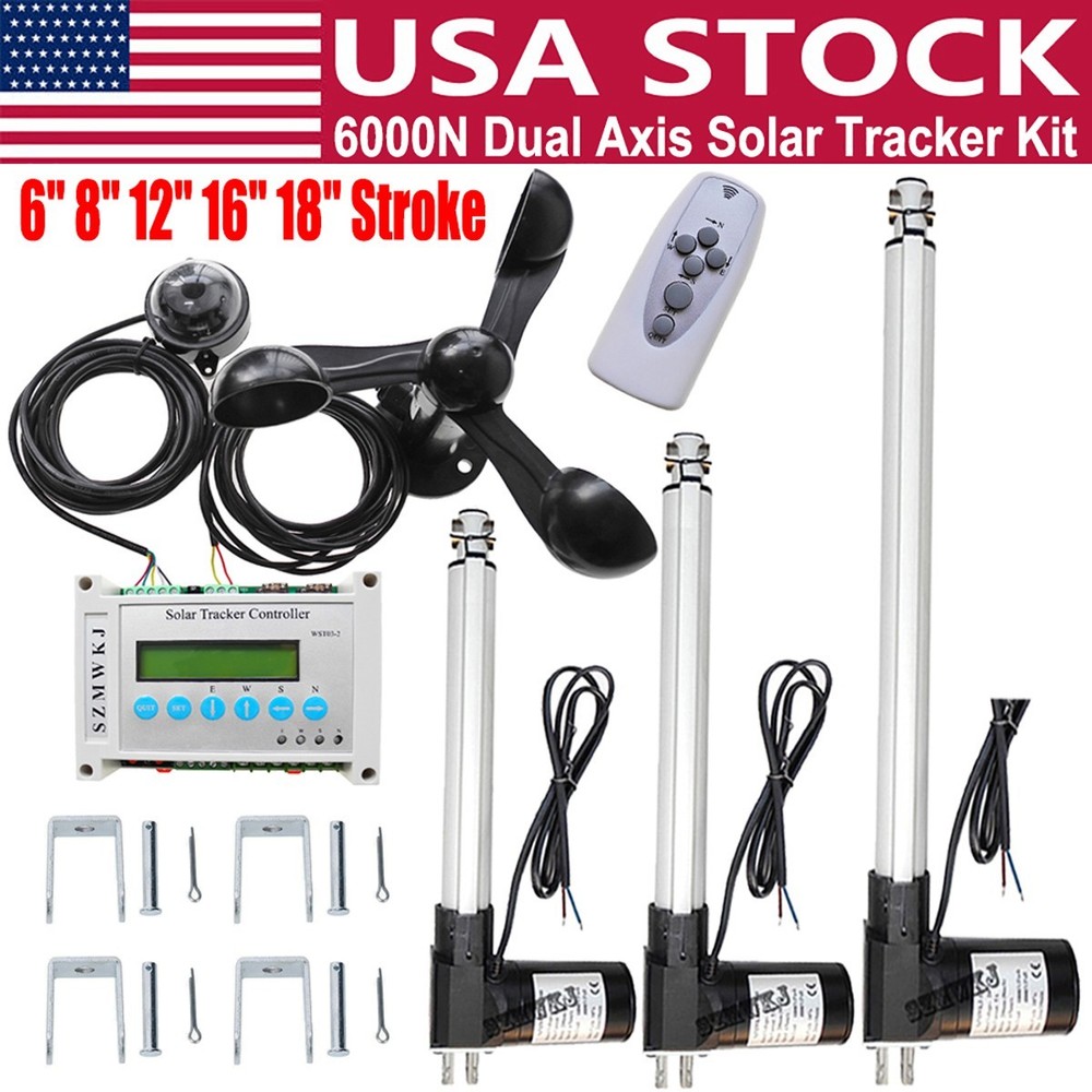 DC 12V 6000N Dual Axis Solar Tracker -Solar Panel Auto Tracking Sun Track System