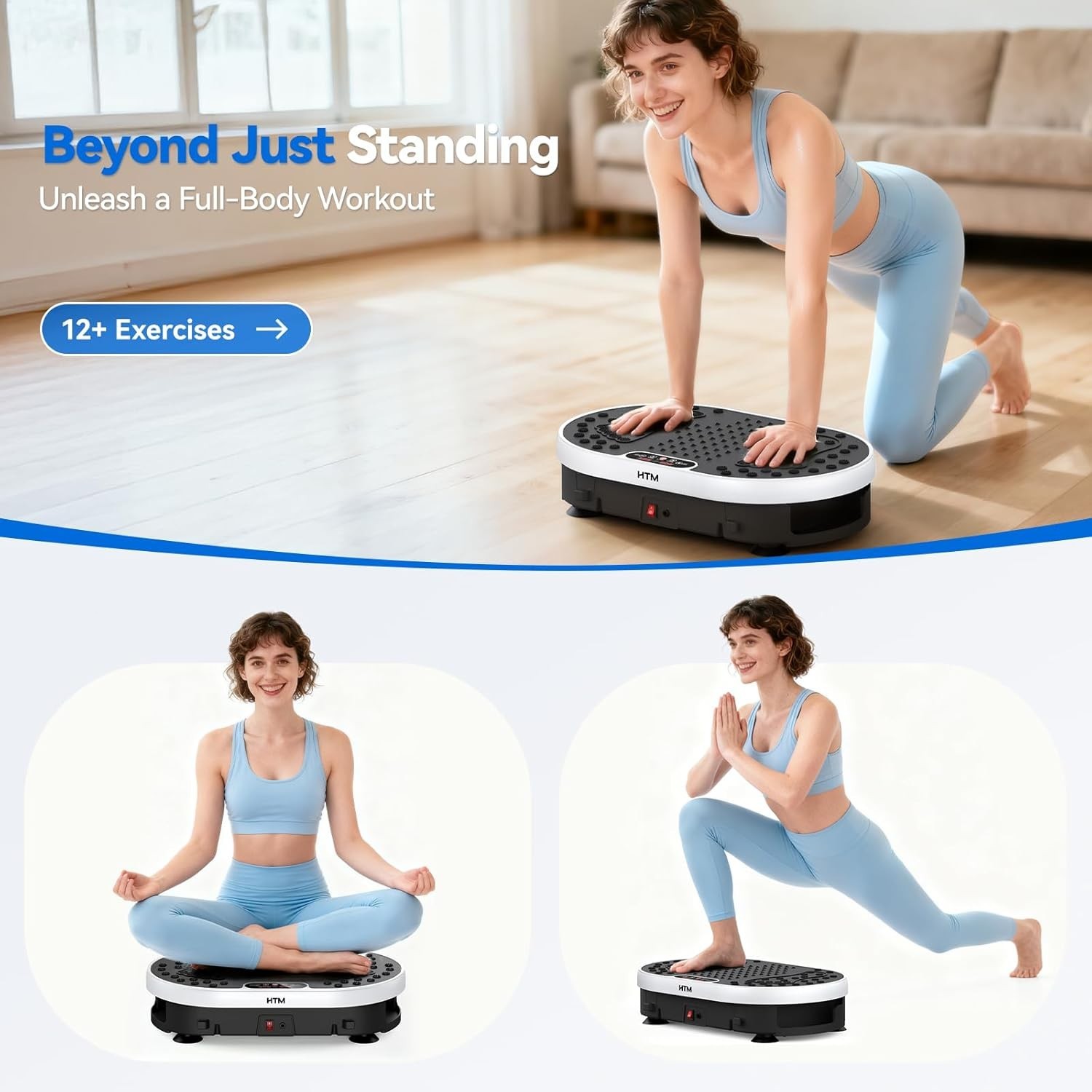 Vibration Plate Exercise Machine 120 Speed Levels 9 Program Modes Remote Control