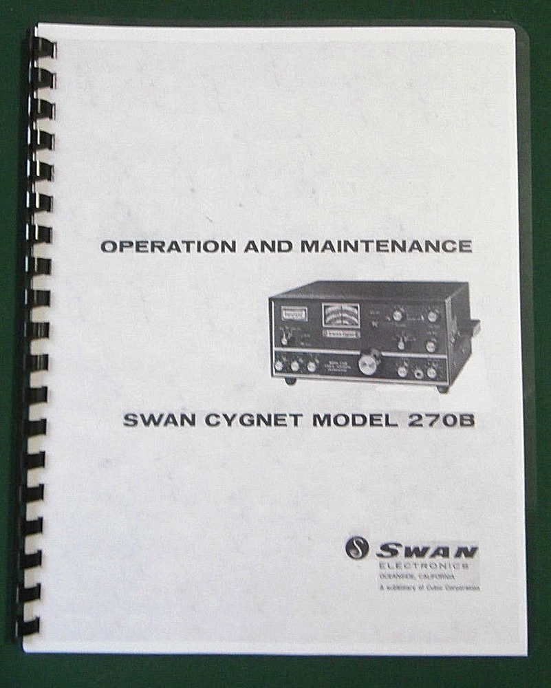 Swan 270B Instruction Manual: 11" x 24" Foldout Schematic & Protective Covers!